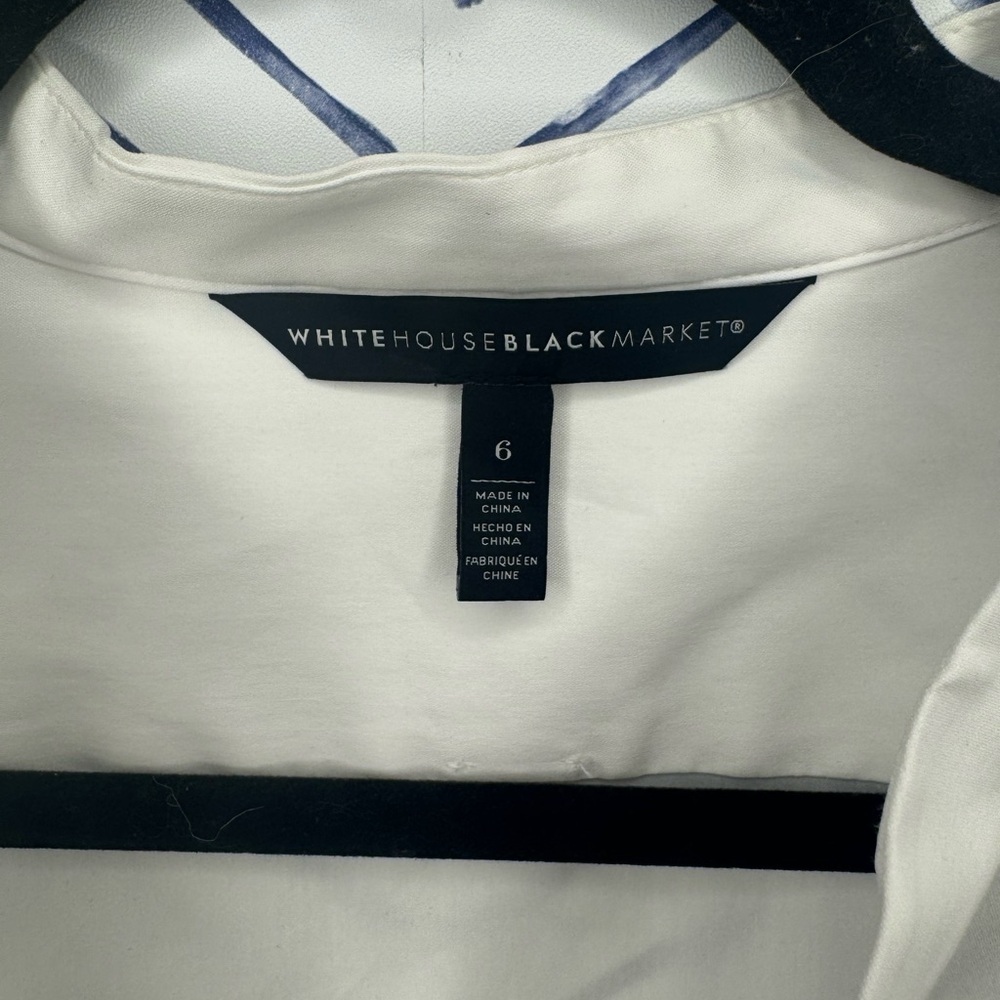 White House Black Market White Button down Blouse Size 6 - Picture 7 of 7